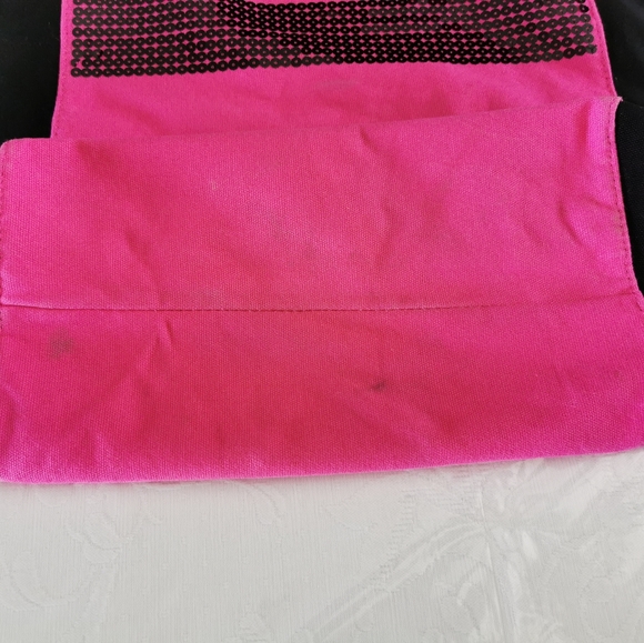 Vintage Victoria's Secret Black Pink Sequence Bag - Picture 5 of 9